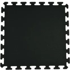 Rubber Tile Interlocking Sport West Black 3/8 Inch x 2x2 Ft.
