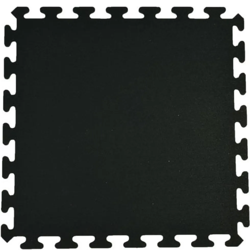 Rubber Tile Interlocking Sport West Black 3/8 Inch x 2x2 Ft.