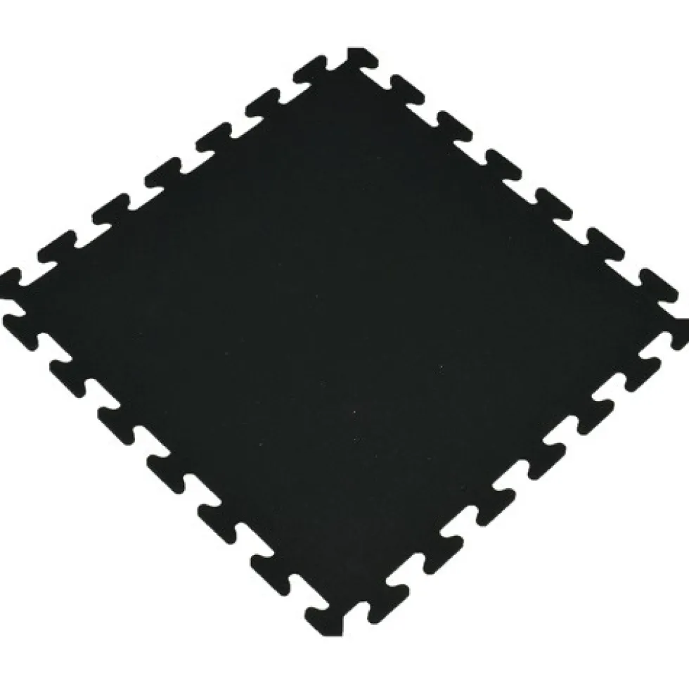 Rubber Tile Interlocking Sport West Black 3/8 Inch x 2x2 Ft.
