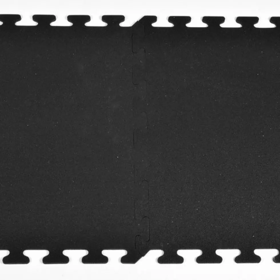 Rubber Tile Interlocking Sport West Black 3/8 Inch x 2x2 Ft.
