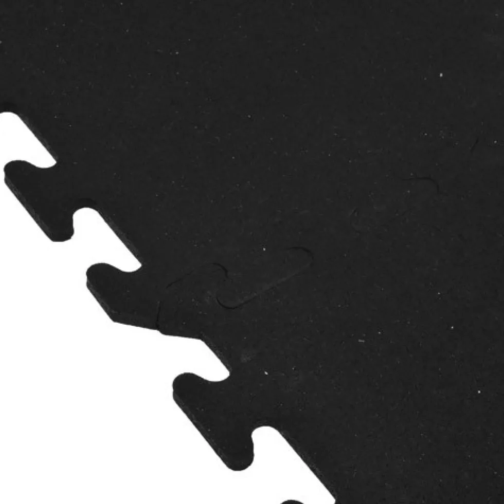 Rubber Tile Interlocking Sport West Black 3/8 Inch x 2x2 Ft.