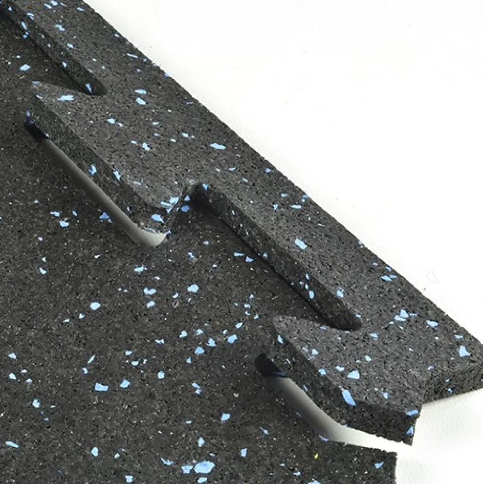 Rubber Tile Interlocks with Borders 10% Color 8mm x 25x25 Inches Pacific