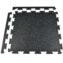Rubber Tile Interlocks with Borders 10% Color CrossTrain 1/4 In x 25x25 In Pacific