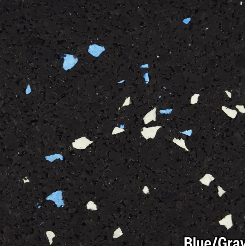 Rubber Tile Interlocks with Borders 10% Color CrossTrain 1/4 In x 25x25 In Pacific