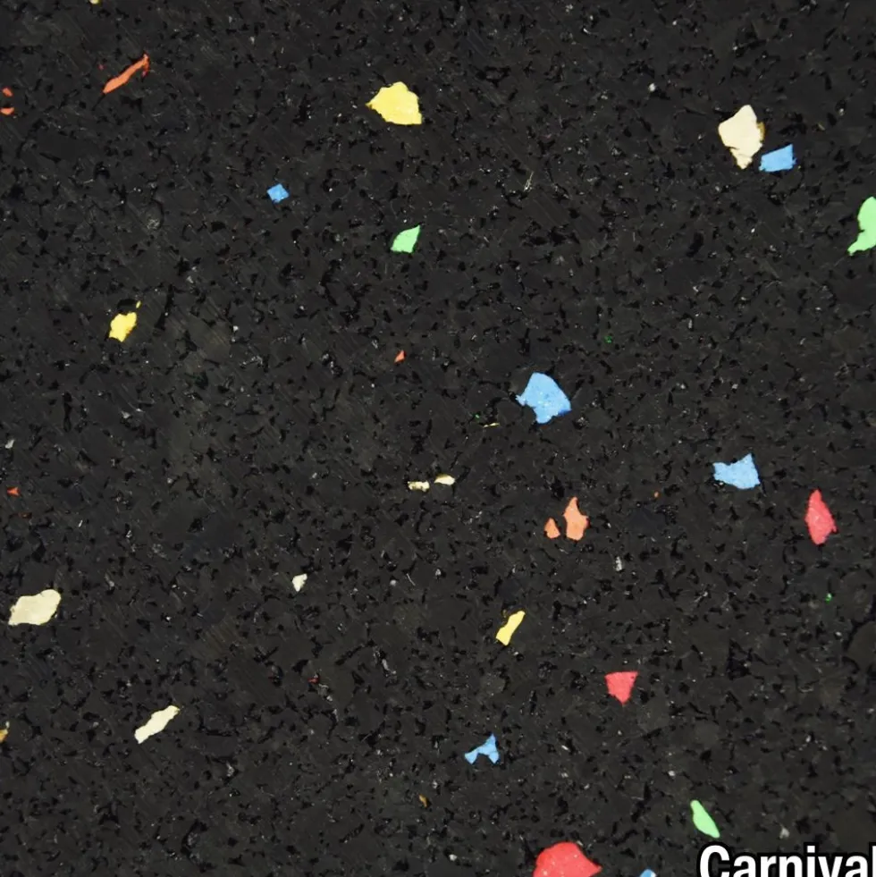 Rubber Tile Interlocks with Borders 10% Color CrossTrain 1/4 In x 25x25 In Pacific