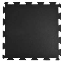 Rubber Tile Interlocks with Borders Black 8mm x 25x25 Inches Pacific