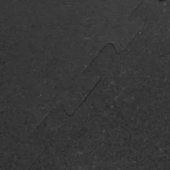 Rubber Tile Interlocks with Borders Black 8mm x 25x25 Inches Pacific