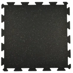 Rubber Tile Interlocks with Borders Regrind 8mm 25x25 Inches Pacific