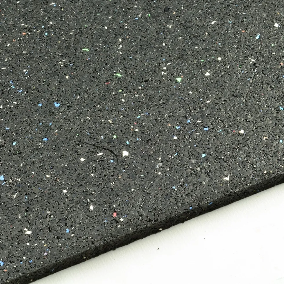 Rubber Tile Interlocks with Borders Regrind 8mm 25x25 Inches Pacific
