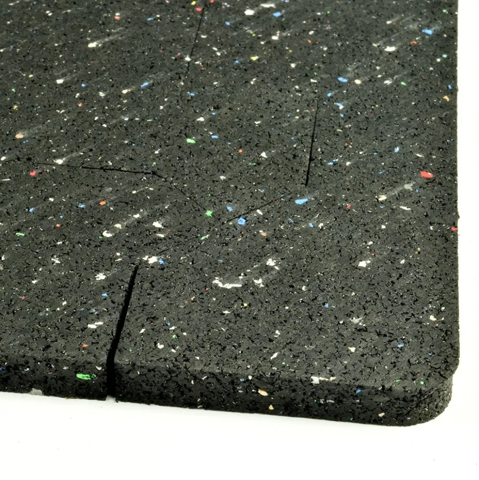 Rubber Tile Interlocks with Borders Regrind 8mm 25x25 Inches Pacific