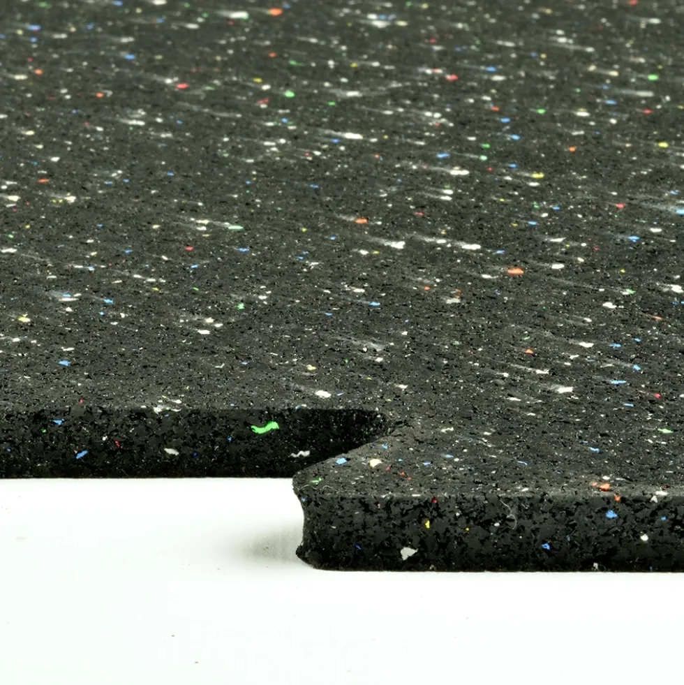 Rubber Tile Interlocks with Borders Regrind 8mm 25x25 Inches Pacific