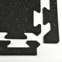 Rubber Tile Interlocks with Borders Regrind 8mm 25x25 Inches Pacific