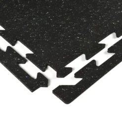 Rubber Tile Interlocks with Borders Regrind 8mm 25x25 Inches Pacific