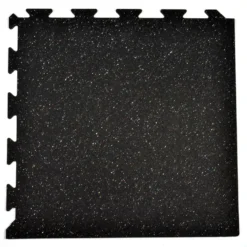 Rubber Tile Interlocks with Borders Regrind 8mm 25x25 Inches Pacific