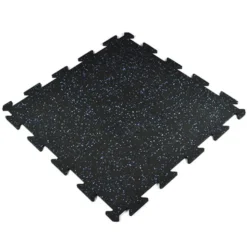 Rubber Tile Interlocks with Borders 10% Color 1/4 Inch x 25x25 Inches Pacific