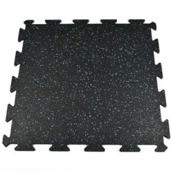 Rubber Tile Interlocks with Borders 10% Color 1/4 Inch x 25x25 Inches Pacific