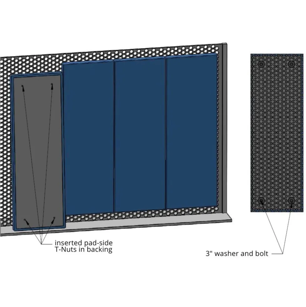 Safety Pro Outdoor Stadium Chain Link Fence Pad 3 Inch x 4x6 Ft.