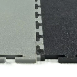 Smooth Top PVC Interlocking Black Ever 1/4 Inch x 19.625x19.625 Inches Tile
