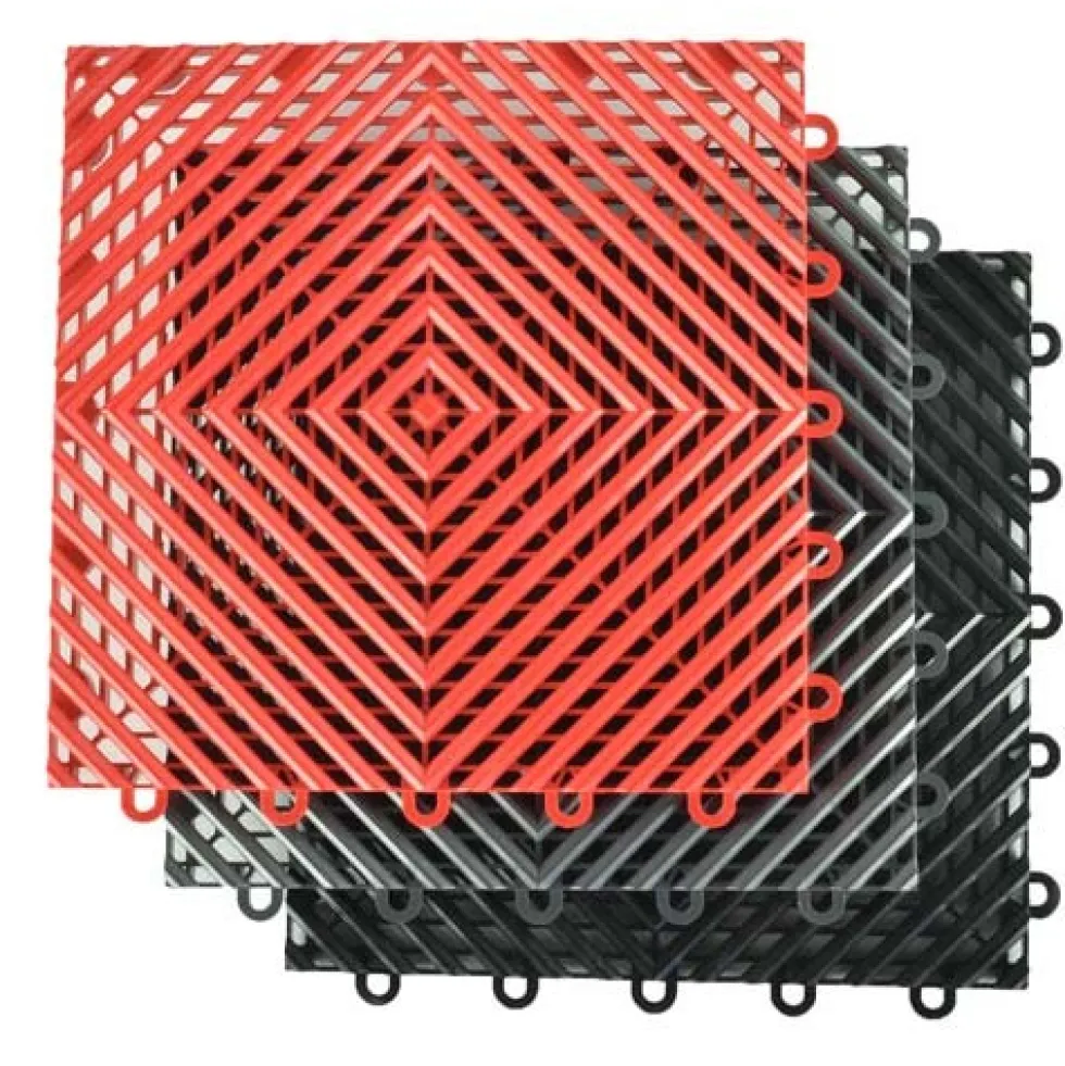 TurboTile Perforated Garage Floor Tile 5/8 Inch x 1x1 Ft.