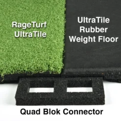 UltraTile Rubber Weight Floor Black 1 Inch x 2x2 Ft. with Quad Blok