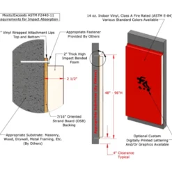 Wall Pad 2x5 ft 2 Inch ASTM Foam WB Lip TB