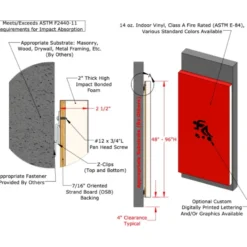 Wall Pad 2x4 ft 2 Inch ASTM Foam WB Z Clip