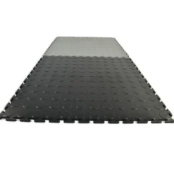 Warehouse Floor Coin PVC Tile Black 1/4 Inch x 19.625x19.625 Inches