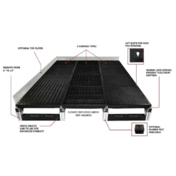 Wearwell Foundation Platform System Smooth 12Hx36Wx72L Inch Kit